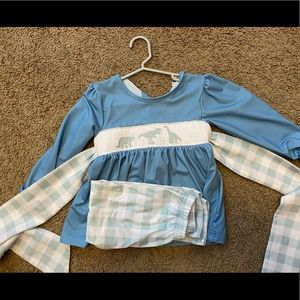 Smocked dinosaur outfit